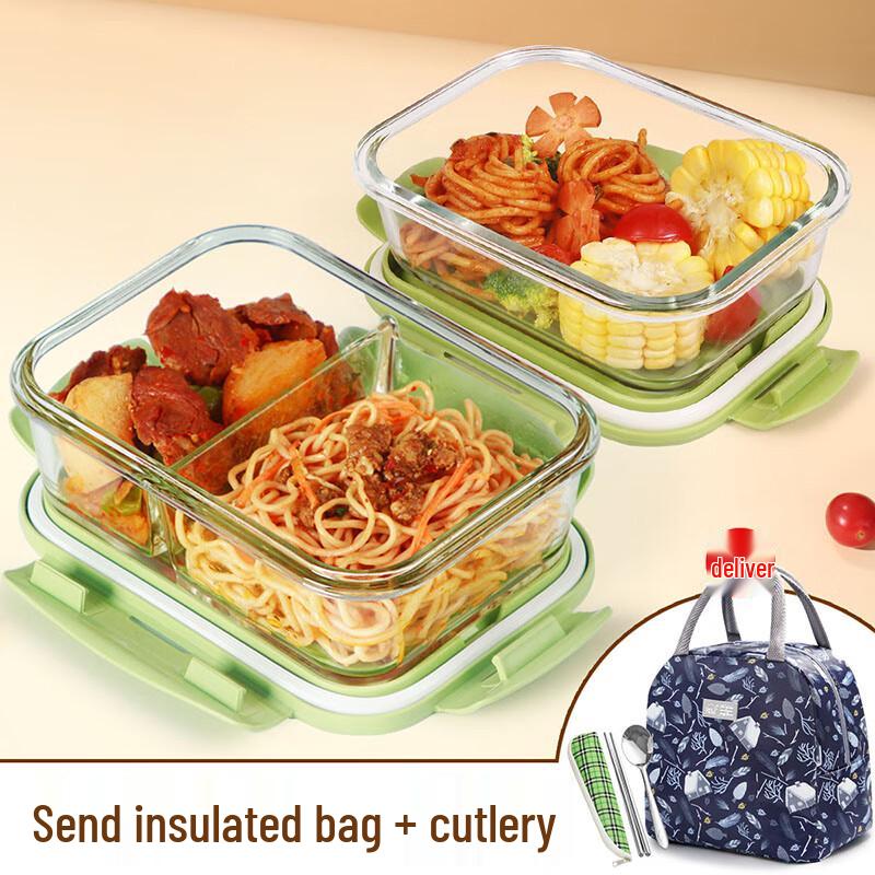 Dermas Heat-Resistant Glass Lunch Box Set