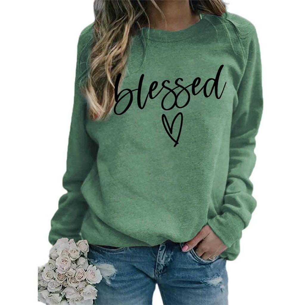 Women's Fashionable Casual Long Sleeve Printed Pullover Sweatshirt