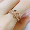 Romantic Infinity Heart Love Rings For Women Wedding Engagement Couple Rings Crystal Zircon Accessories Fashion Jewelry DZR026