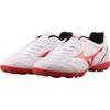 Mizuno Potrero Wide Jr. Round Toe Lace-Up TF Non-Slip Wear-Resistant Breathable Low-Top Kids Soccer Shoes Kids sneaker White Red P1GE189262