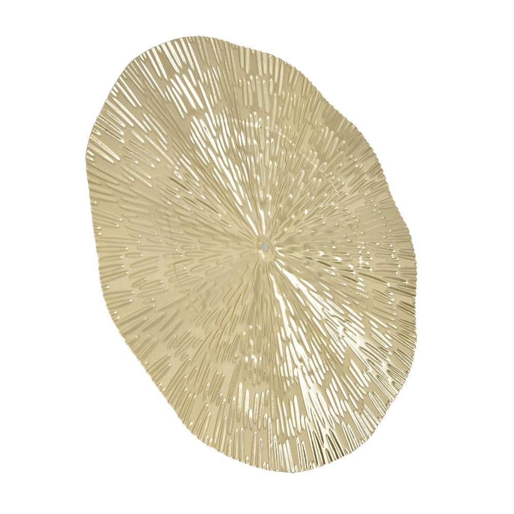 Golden Metal Wall Hanging Iron Circular Wall Ornament Round Iron Wall Art Living Room Wall