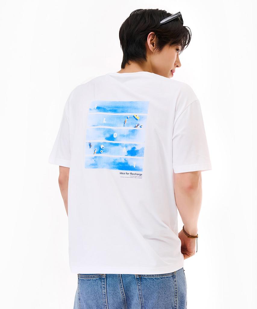 CHASECULT Men'S Cool Back Point Graphic Short Sleeve T-Shirt - White