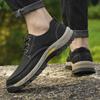 Fashion Outdoors Lace-up Shoes Man Non-Slip Casual Leather Shoes for Men Wear Resistant Walking Hiking Footwear Classic Comfy Climbing