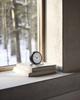 ARNE JACOBSEN Table Clock Alarm Clock 11cm Scandinavian Design Retro Alarm Sound STATION 43672 Black (Silent Design)