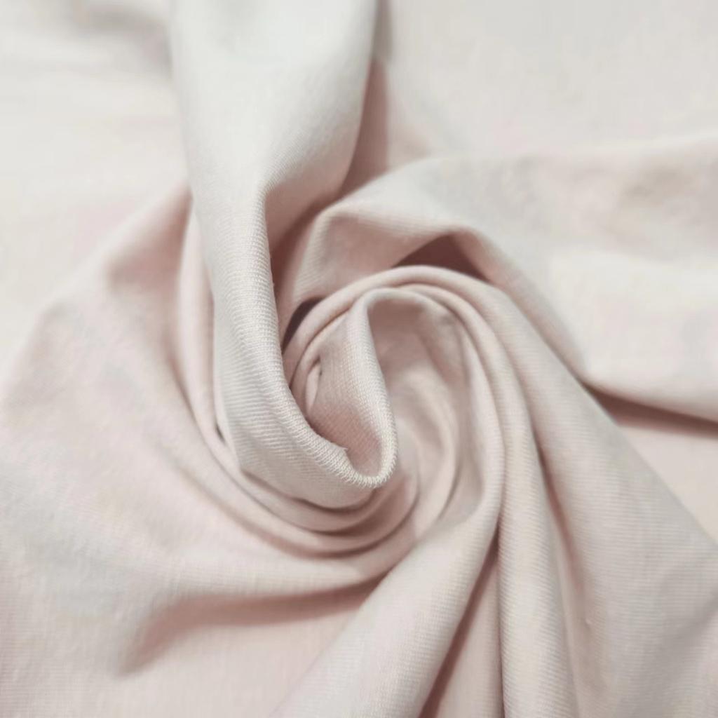 22019 New Developed 49% Organic Cotton 21% Hemp 30% SORONA Eco-Friendly Single Jersey Fabric for Bedding & Bags