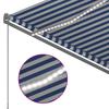 Manual Retractable Awning with LED Lights 300 X 250 Cm Blue and White
