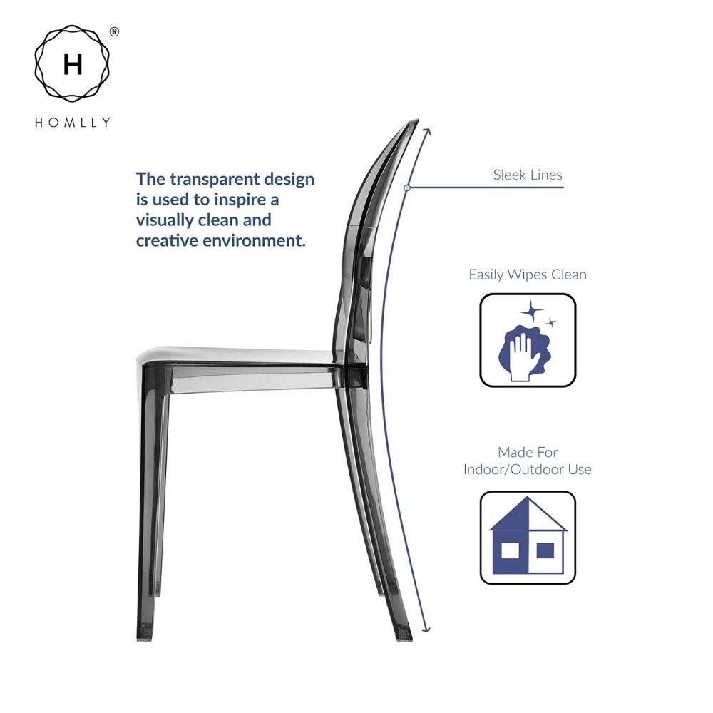 Homlly Chair Modern Acrylic Stacking Kitchen Dining Room Chair