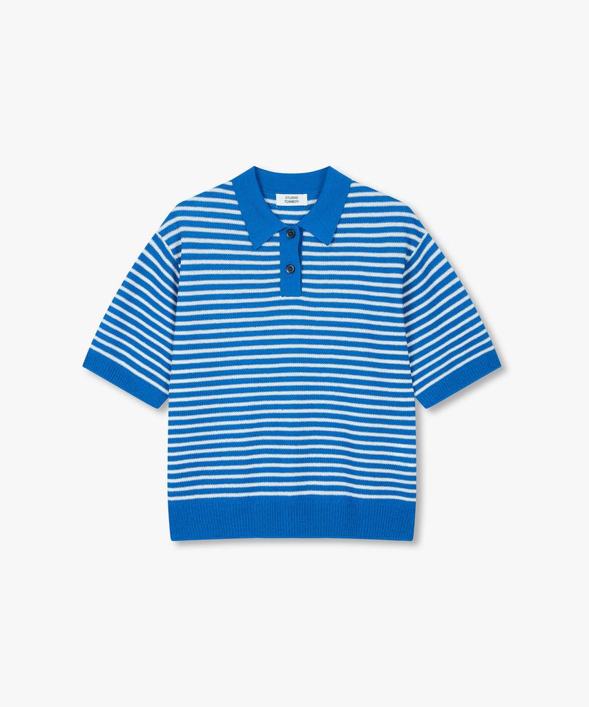 STUDIO TOMBOY Striped Collar Pullover_Blue 9176352971