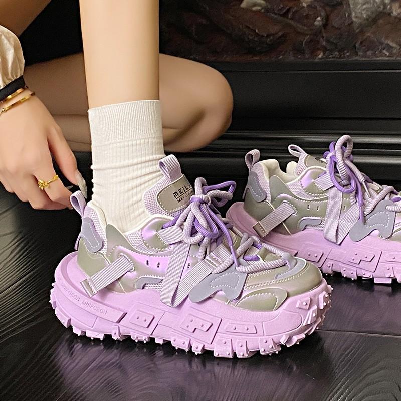 Fashion 2025 New Summer Breathable Women Thick Sole Casual Shoes Fashion High Heels Women Wedges Heels Sneakers Trainers Platform Shoes