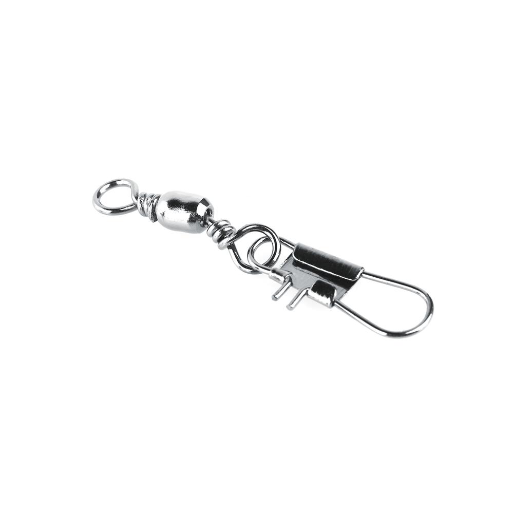 100 x Brass Barrel Swivel Fishing Pin Connector B Solid Rings w  Interlock Snap