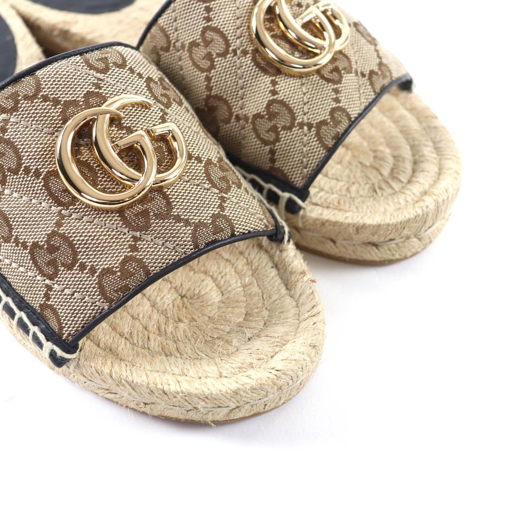 Excellent GUCCI Sandals GG Marmont espadrilles beige GG canvas Women 35 620120 Used