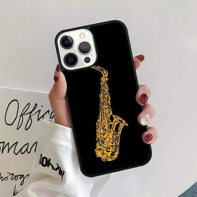 Saxophone Watercolor Art Phone Case Cover For iPhone 17 Air 15 16 14 13 12 Pro Max 11 Pro Max Plus Coque Shell
