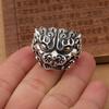 Adjustable Open Ring Men Women Vintage Ethnic Style Pixiu Lucky Charm Plated Statement