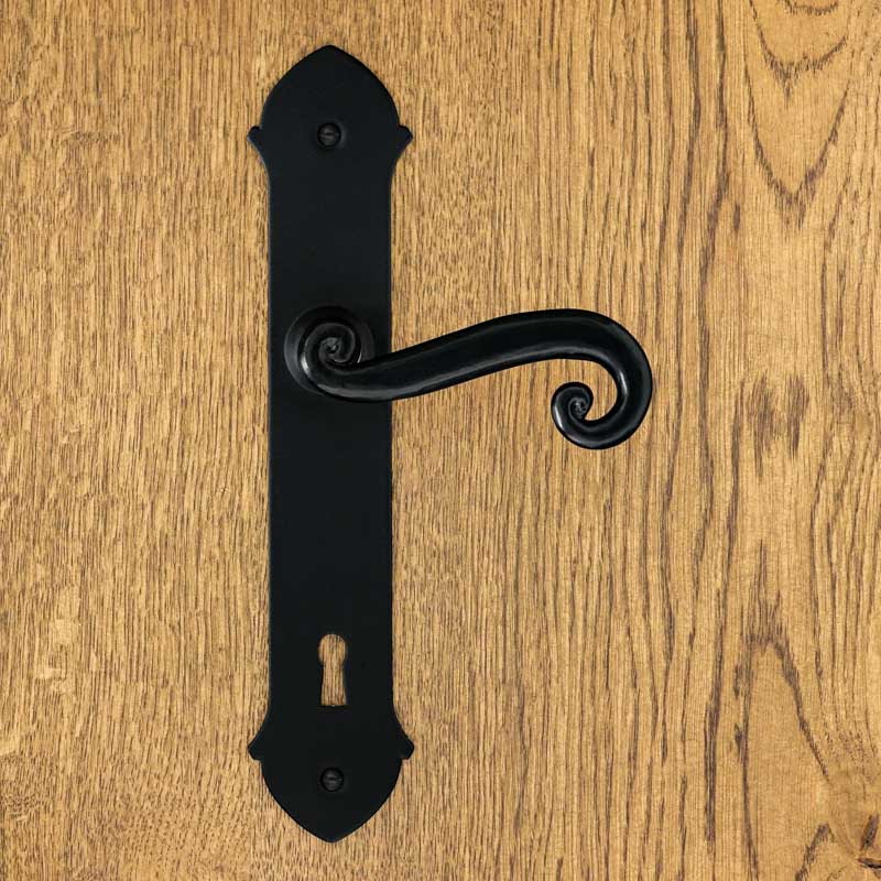 MALTA door handle with key plate 90mm BLACK