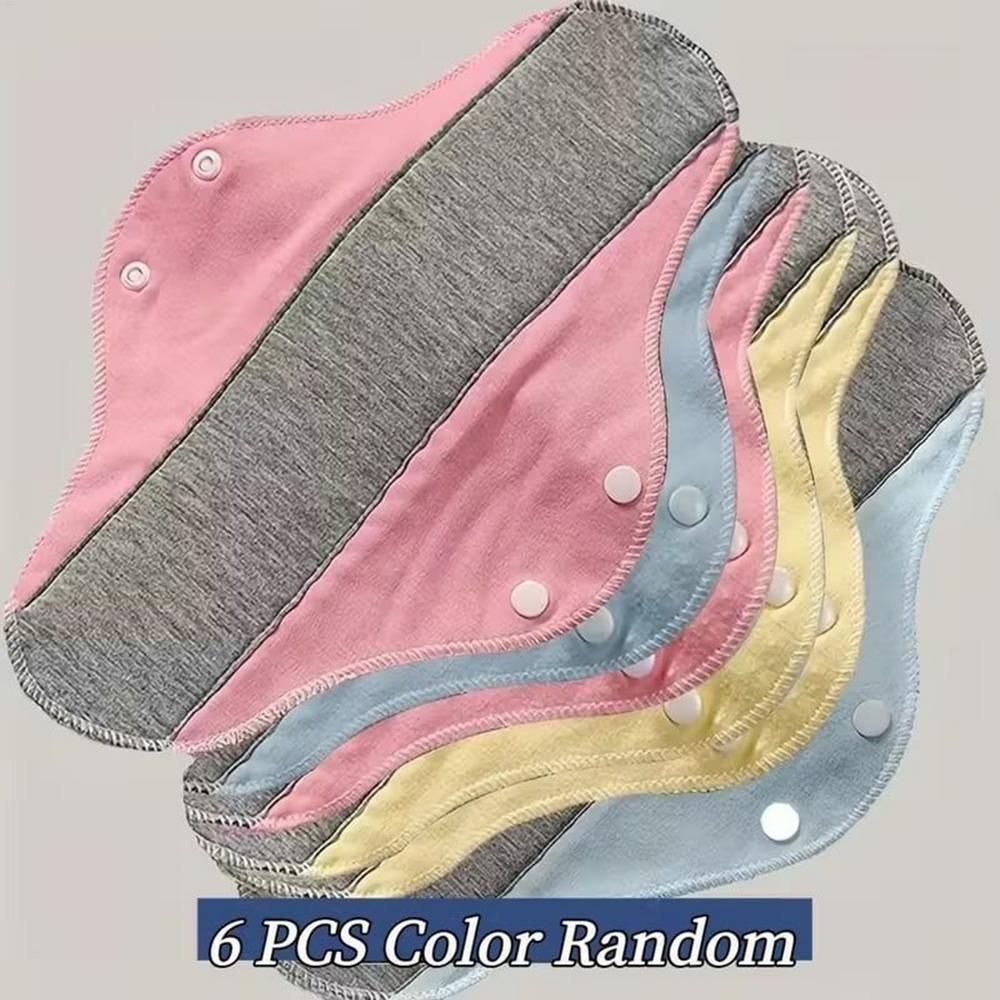 

6pc Reusable Leak Proof Sanitary Pads Menstrual Cloth Pads Washable Breathable Period HeavyFlow Night Use Elderly Underwear Pad