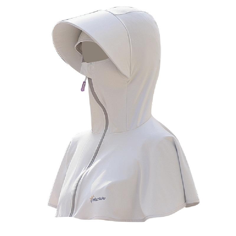 

Women Summer Ice Silk Sun Protection Hat Full Face Neck Cover UV Protection Dustproof Cycling Sun Mask белый
