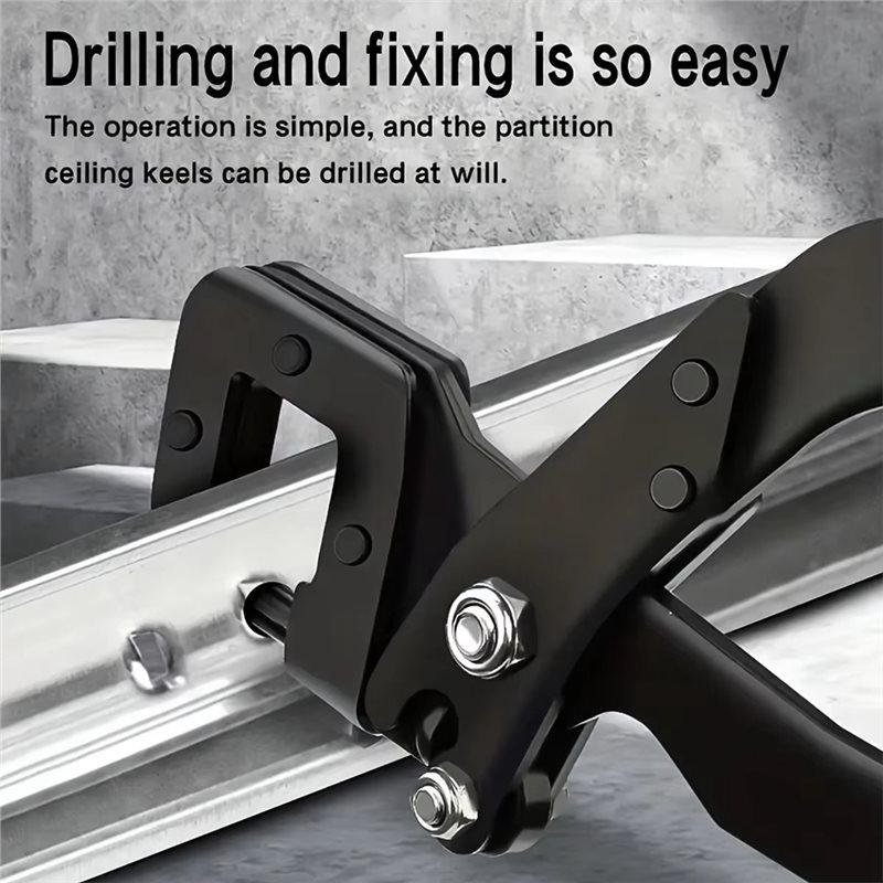 A25F-Steel Stud Crimper Pliers Drywall Tools, Punch Lock Framing Fastening Crimping Keel Riveting Clamps Crimping Pliers