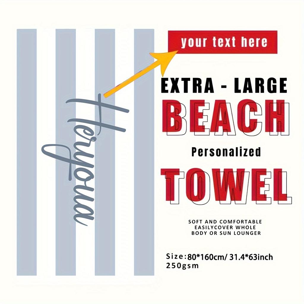 Customized Beach Towel Striped Pattern Personalized Absorbent Bath Towel Quick-drying Swimming Towel For Beach Swimming Outdoor