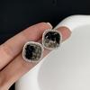 Niche Design Gradient Effect Earrings Square Geometric Crystal Stud Earrings Women'S Light Luxury Temperament Fashion Earrings
