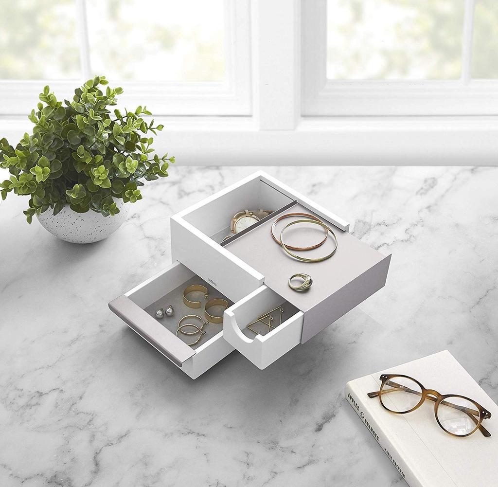 Umbra Mini STOWIT Jewelry Storage Box, White/Nickel, 21005314760