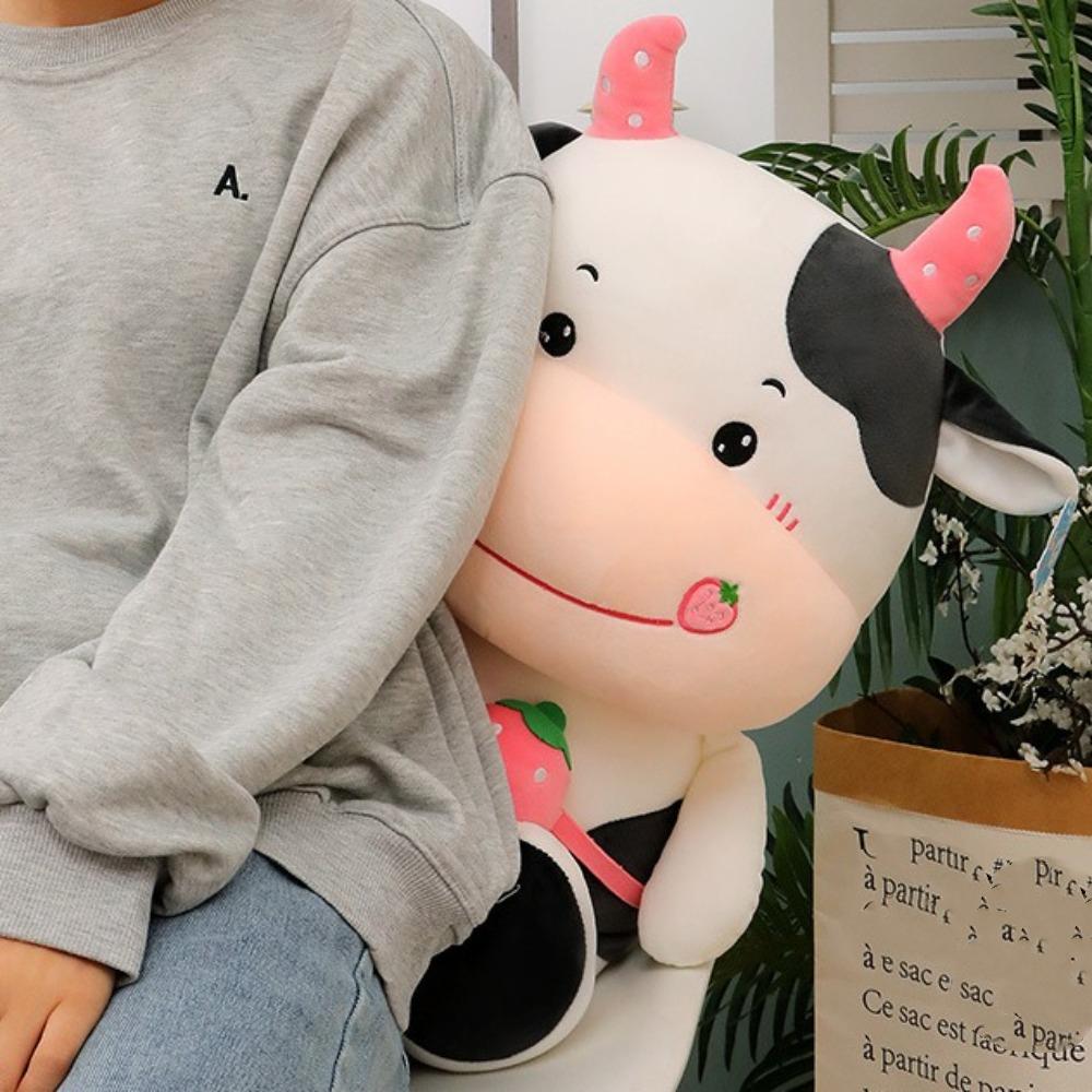 Simulation Milk Cow Plush Doll Animal Kid's Accompany Dolls Cartoon Cow Plush Toy  Sofa Ornament