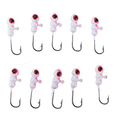 10 Stück Eisfischen Jigs Haken Winter Jigging Köder Mini Haken Zubehör Schnurtyp