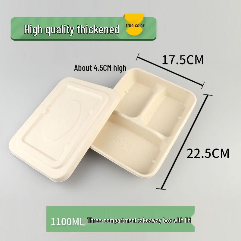 Disposable Degradable Multi-Compartment Meal Box