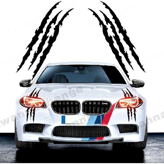 2Pcs Monster Claw Marks Headlight Car Sticker Stripes Scratch Decal Vinyl For Sports Cars SUV Pickup Truck Window Motorcycles Ect(Black)