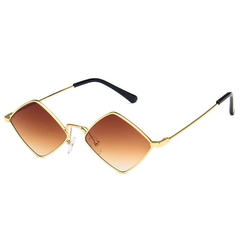 Punk Sunglasses Women Men Brand Designer Small Rhombus Sun Glasses Ladies Metal Frame Driving Eyewear Mujer