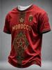Marocco 2026 Maglia da Calcio da Trasferta Nera Verde Manica Corta Maglia da Calcio Stampa Unisex Fan Supporter Maglietta Sportiva Top