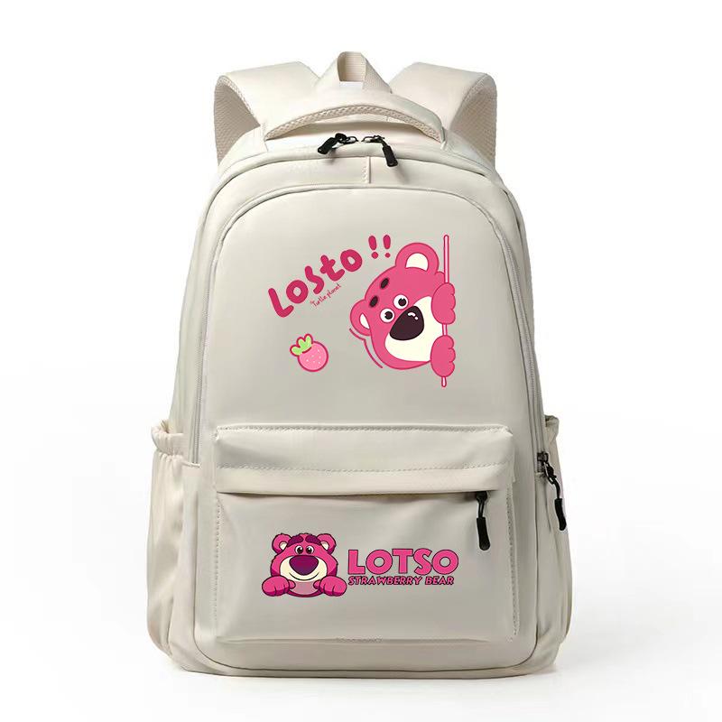 New LOSTO Strawberry Bear Printed Cartoon High-value Primary School Schoolbag Ultra-light Decompression Large Capacity