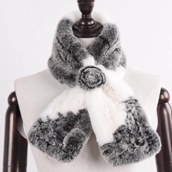 Winter Women Real Rex Rabbit Fur Scarf Natural Warm Soft Rex Rabbit Fur Muffler Lady Genuine Rex Rabbit Fur Scarves