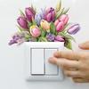 Green Tulip Flower Wall Sticker for Bedroom & Living Room Decoration