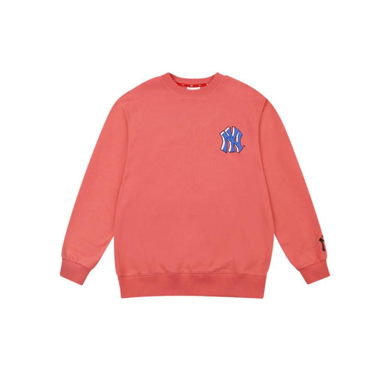 MLB New York Yankees Sweatshirts Unisex Pink Crew Neck Moderate Regular 31MT02041-50O
