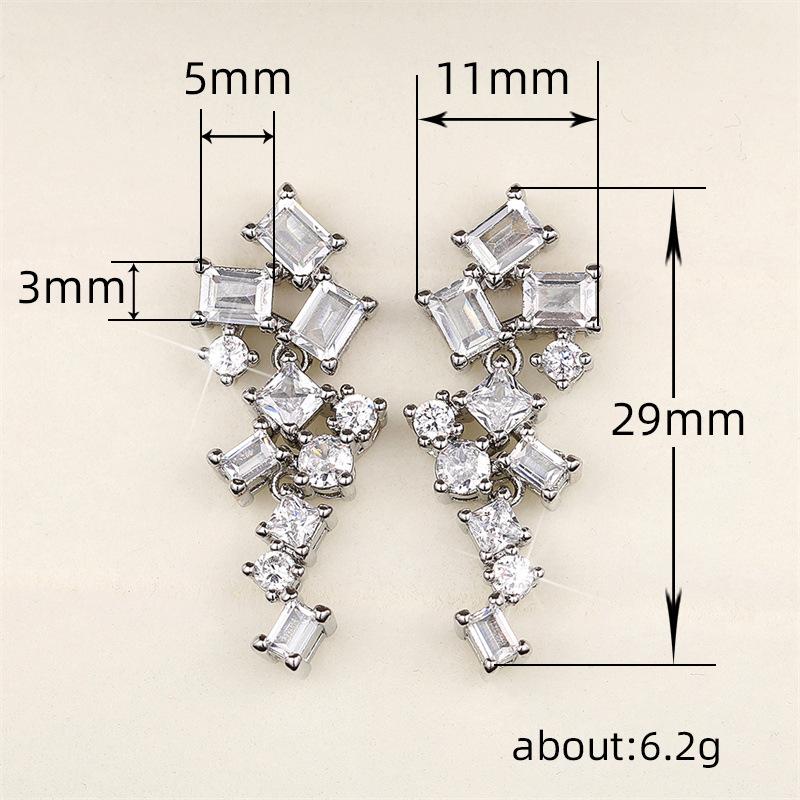 Lindon Fashion Copper Alloy Zircon Jewellery Drop Earrings For Women Wedding Party Gifts