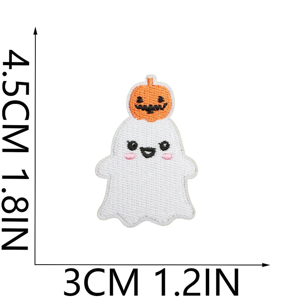 Ghost Embroidery Cloth Sticker Halloween Piao Ghost Patch Sticker Festive Atmosphere Dress Up Embroidery Label Pumpkin Spider Web