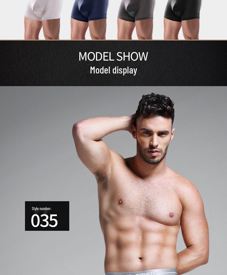Herren Eis-Seide Mid-Rise Boxer Briefs mit Hodensackstütze
