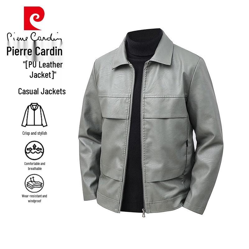 

Pierre Cardin Men s Autumn Faux Leather Casual Jacket XL