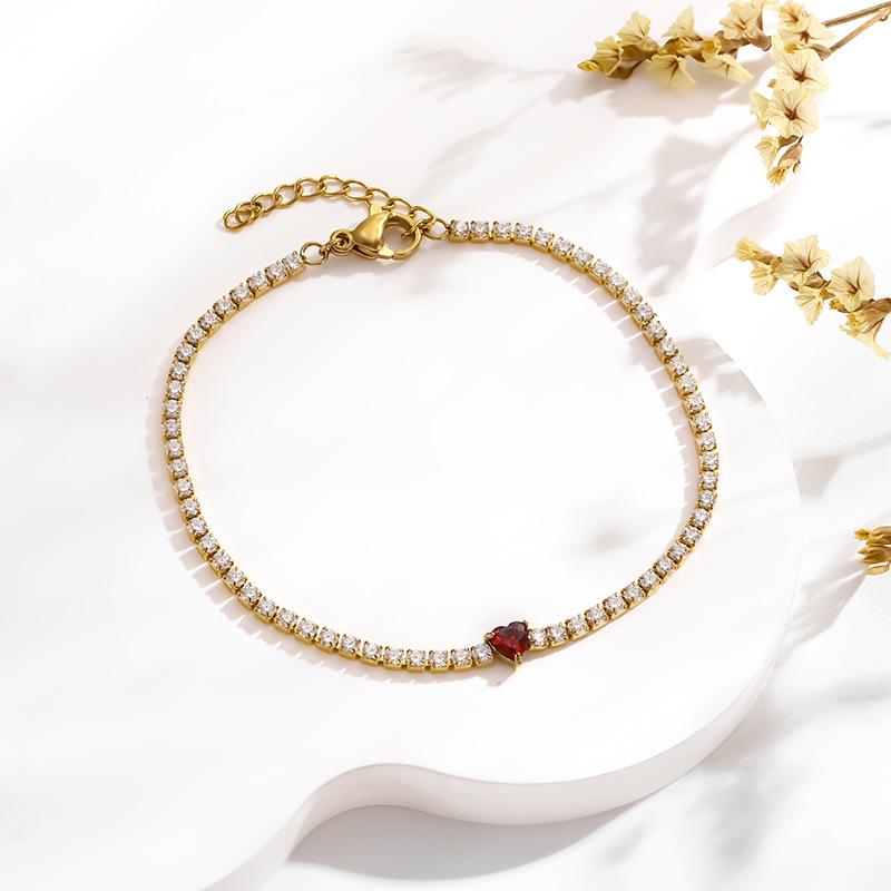 Heart Zircon Bracelet for Women Gold Color Micro Fashion  Jewelry Supply