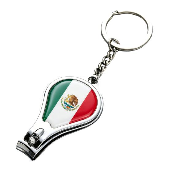 Football Match National Flag Nail Clippers, Stainless Steel Fingernail Cutter with Key Ring, 3-in-1 Bottle Opener Keychain, Soccer Fans I