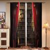 2 pezzi, tende libreria retrò rosse -30% oscuranti - adatte per soggiorno, camera da letto, cucina, decorazione domestica