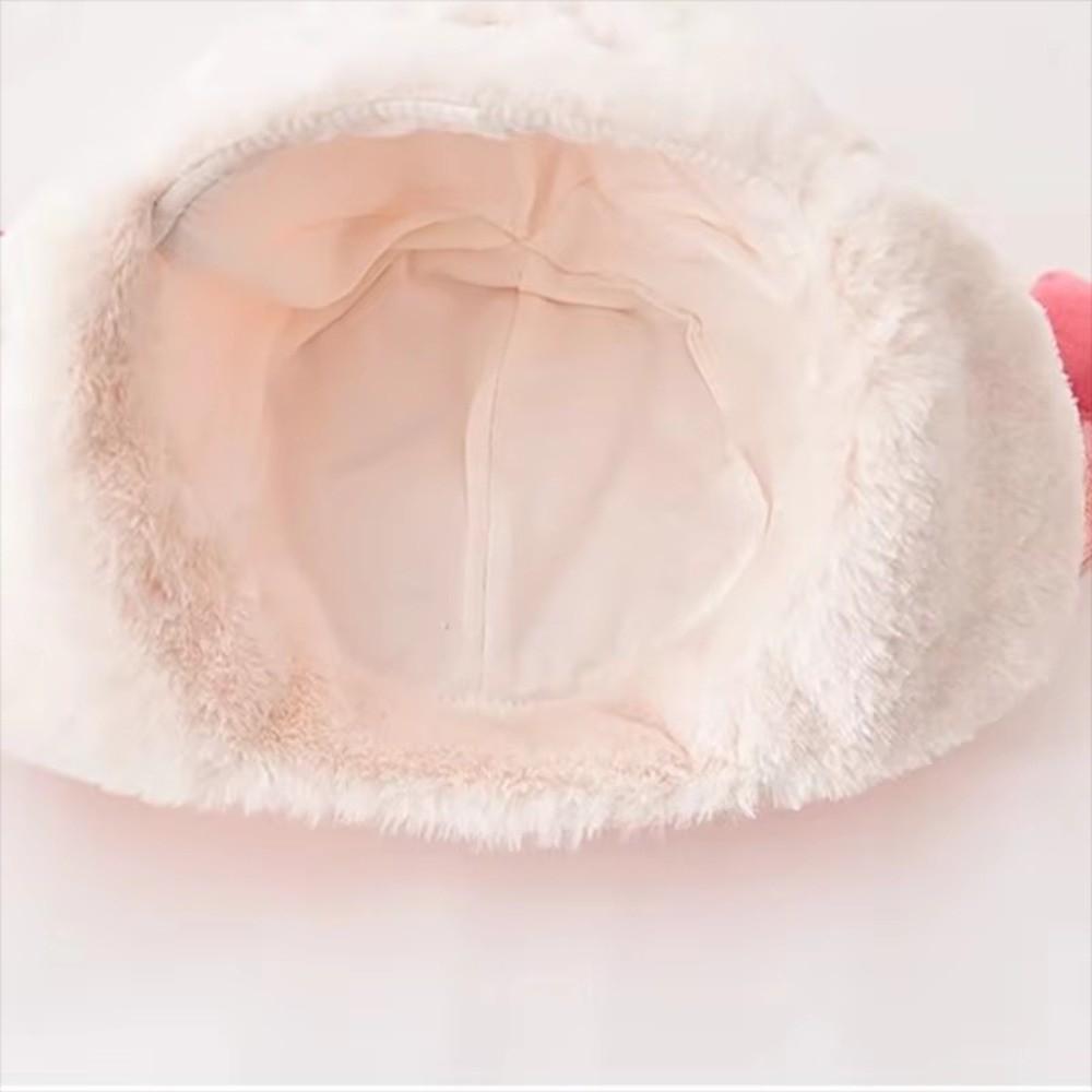Windproof Cartoon Bear Baby Hat Plush Trendy Baby Beanie Cap Cute Earmuffs Toddler Cap  Gifts