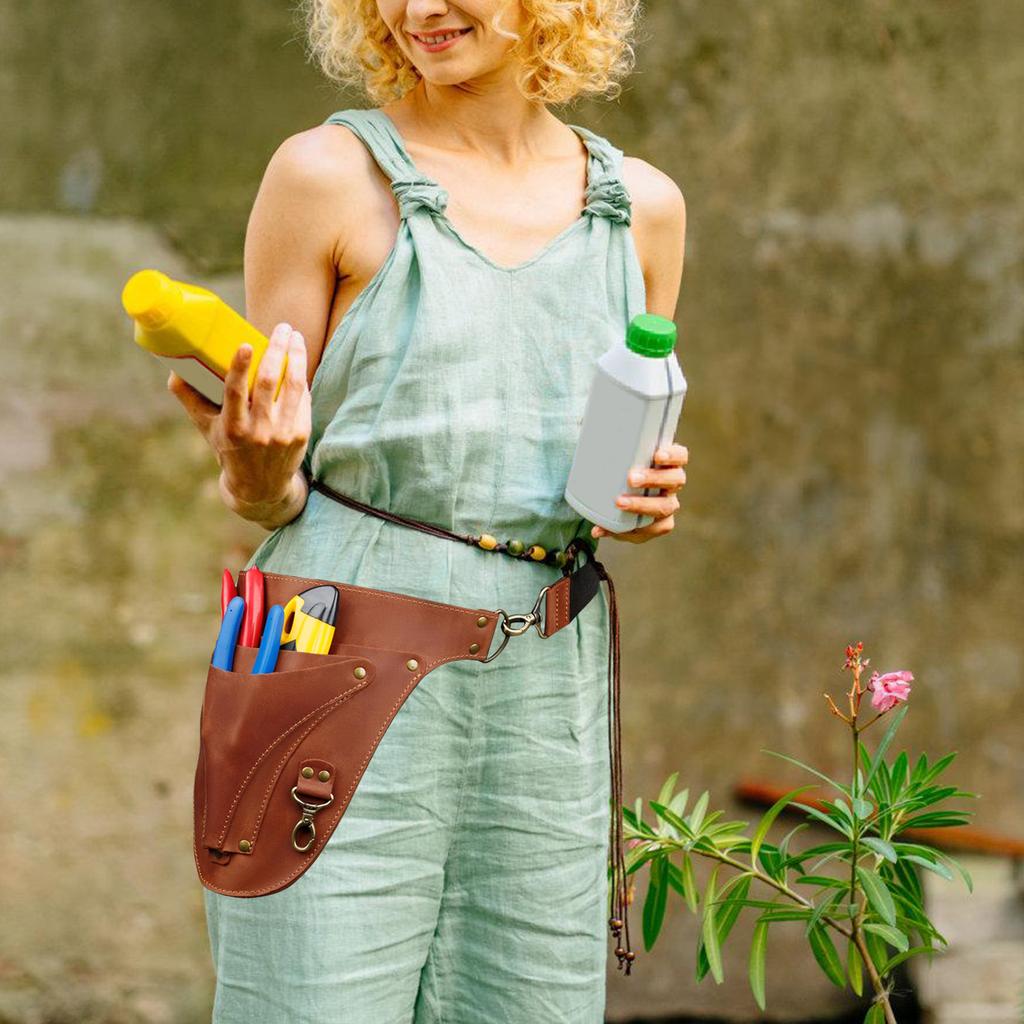 Leather Florist Tool Belt Bag for Gardening Farmer Tool Holsters Pouch Small Carpenter Electrician Organizer Bag