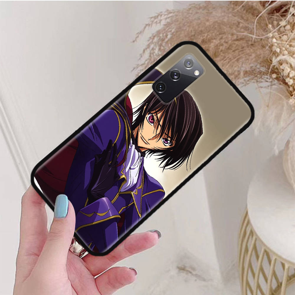 Black Case for Samsung Note 20 Lite S24 Ultra S23 A03 A05 A06 A11 A71 A15 A16 A13 A24 A25 A33 A52 A53 A50 M55 M35 Plus W-60 Code Geass