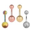 Custom Frosted Stainless Steel & Titanium Navel Ring and Thick Ear Piercing Jewelry