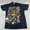 Mad Engine Marvel Comics Character Collage Shirt Mens S Black Graphic Tee Faded