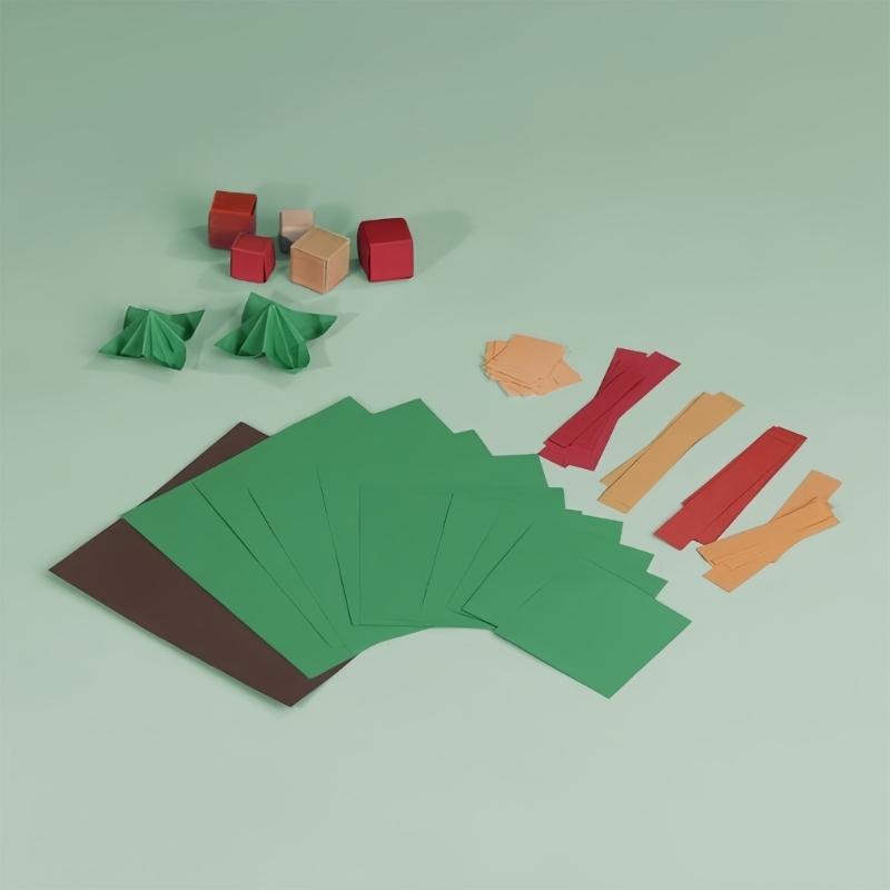 Christmas Tree Paper Craft Set Hand On Learning Toy Fun Paper Kits For Parents Children Activity Holiday Decoration