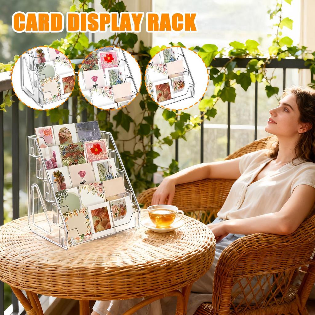 Baseball Card Display 5-Tier Acrylic Display Rack Clear Graded Card Shelf For Tabletop Desk Booth Organisation Collectible