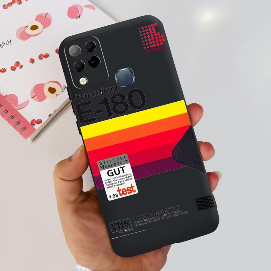 For Infinix Hot 11 G37 4G Case Cover Soft TPU Black Silicone Funda for Infinix Hot11 G37 Infinix X689F Fashion Pattern Bumper