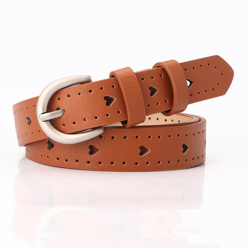 Trendy Women's Belt, Fashionable Pin Buckle, Simple and Versatile Women's Personalized Belt, Love Hollow Decorative Belt